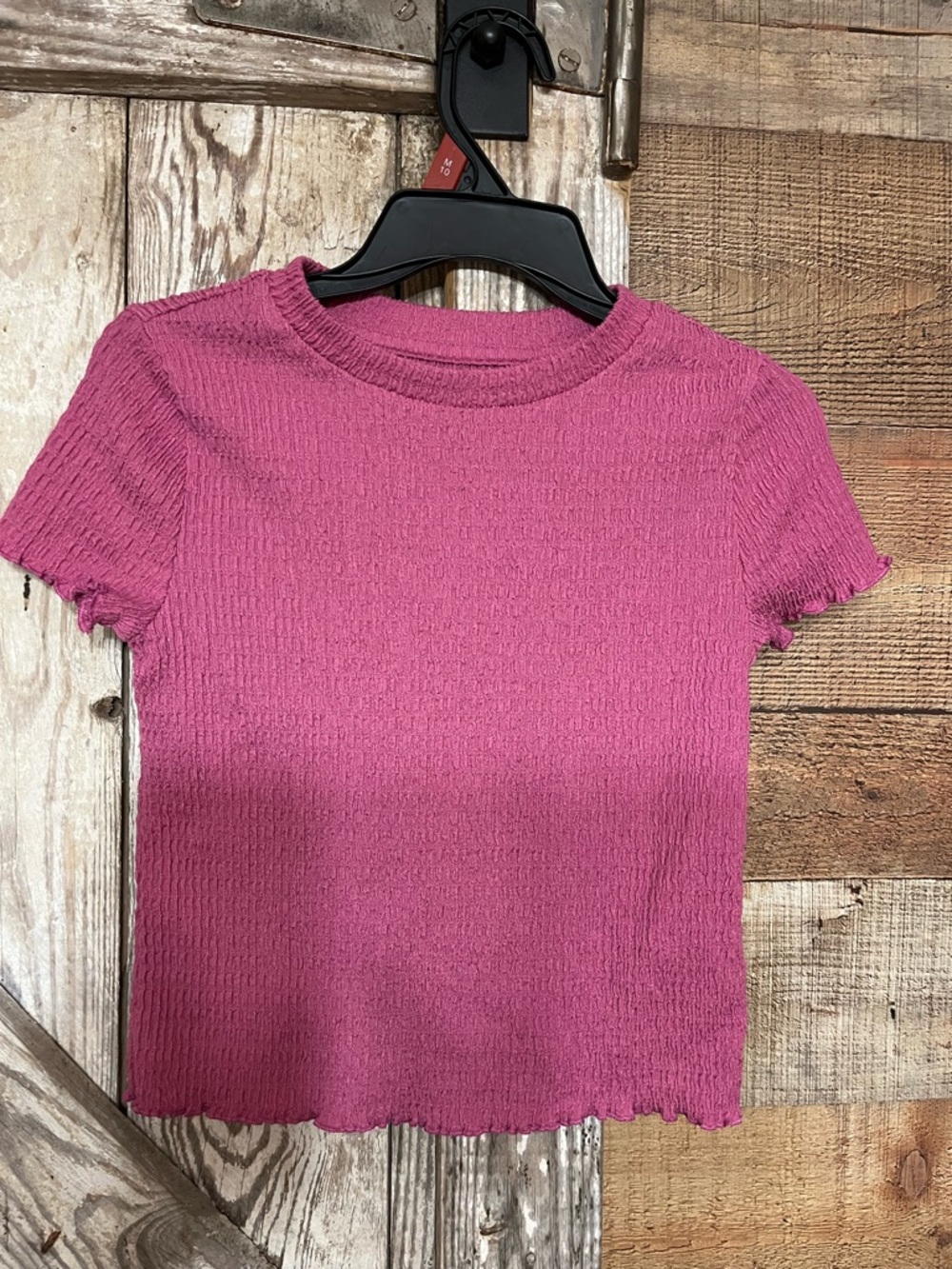 wonder nation Pink Ribbed Short Sleeve Top